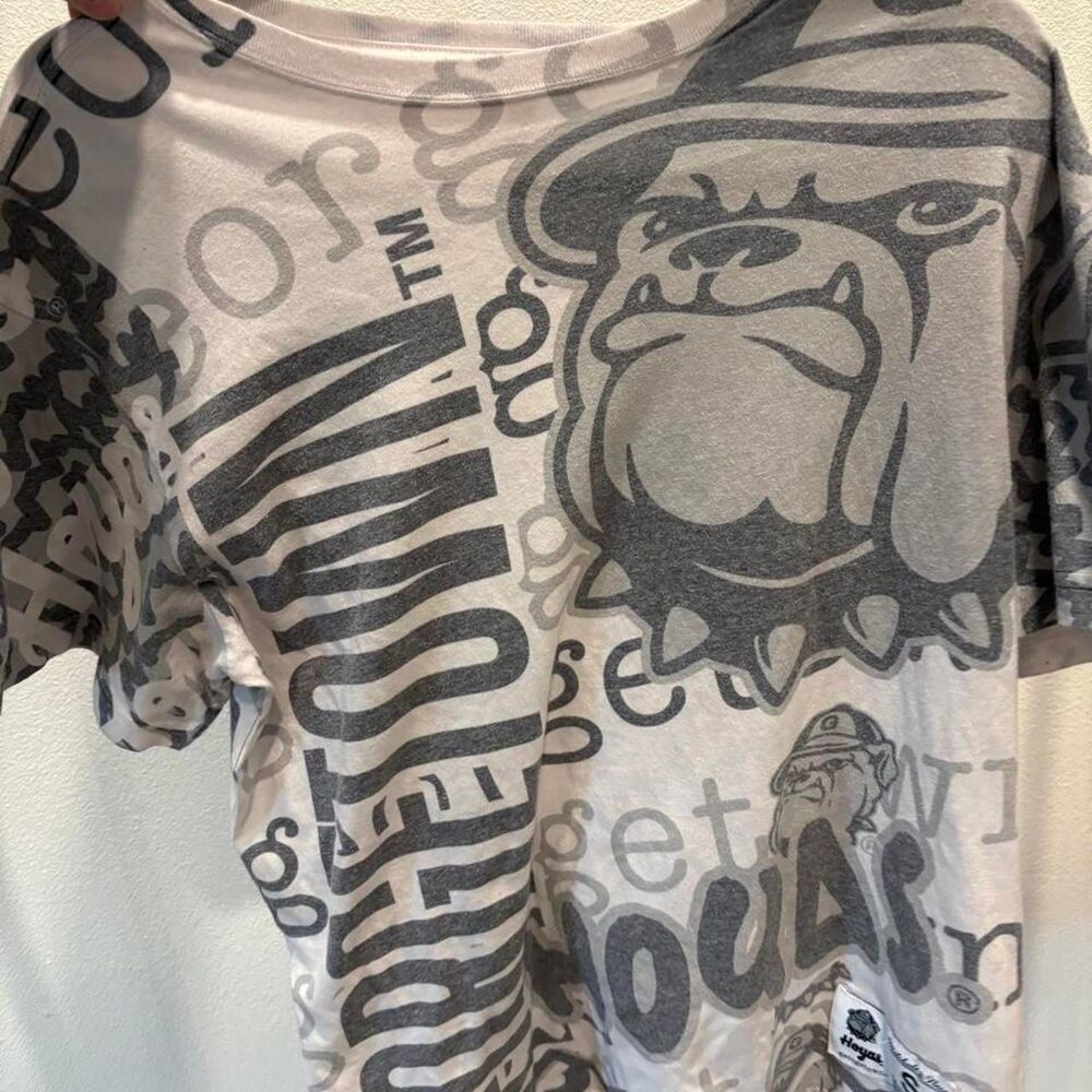 Mitchell-ness Men's Grey and White T-shirt